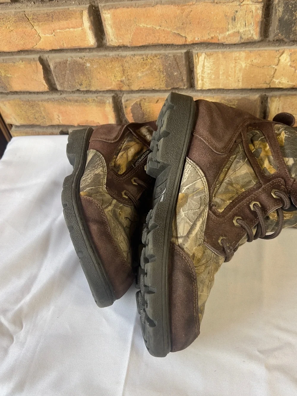 Realtree Camouflage Hunting Boots with Brown Suede Trim